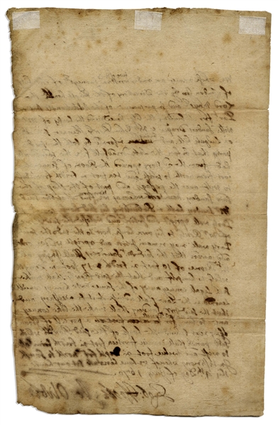 Robert Hooke Autograph Document Signed -- Extraordinarily Rare Document by ''England's Leonardo'' & Perhaps the Only Hooke Signed Document Regarding the Great Fire of London